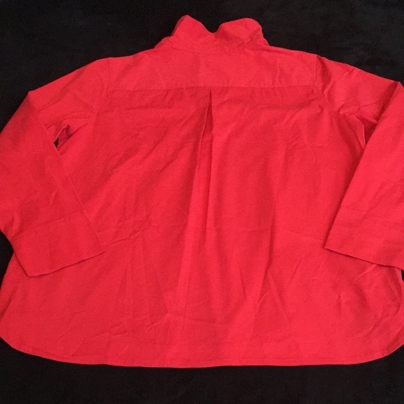 Talbots Petite Longsleeve Red Tunic Blouse - Picture 12 of 12